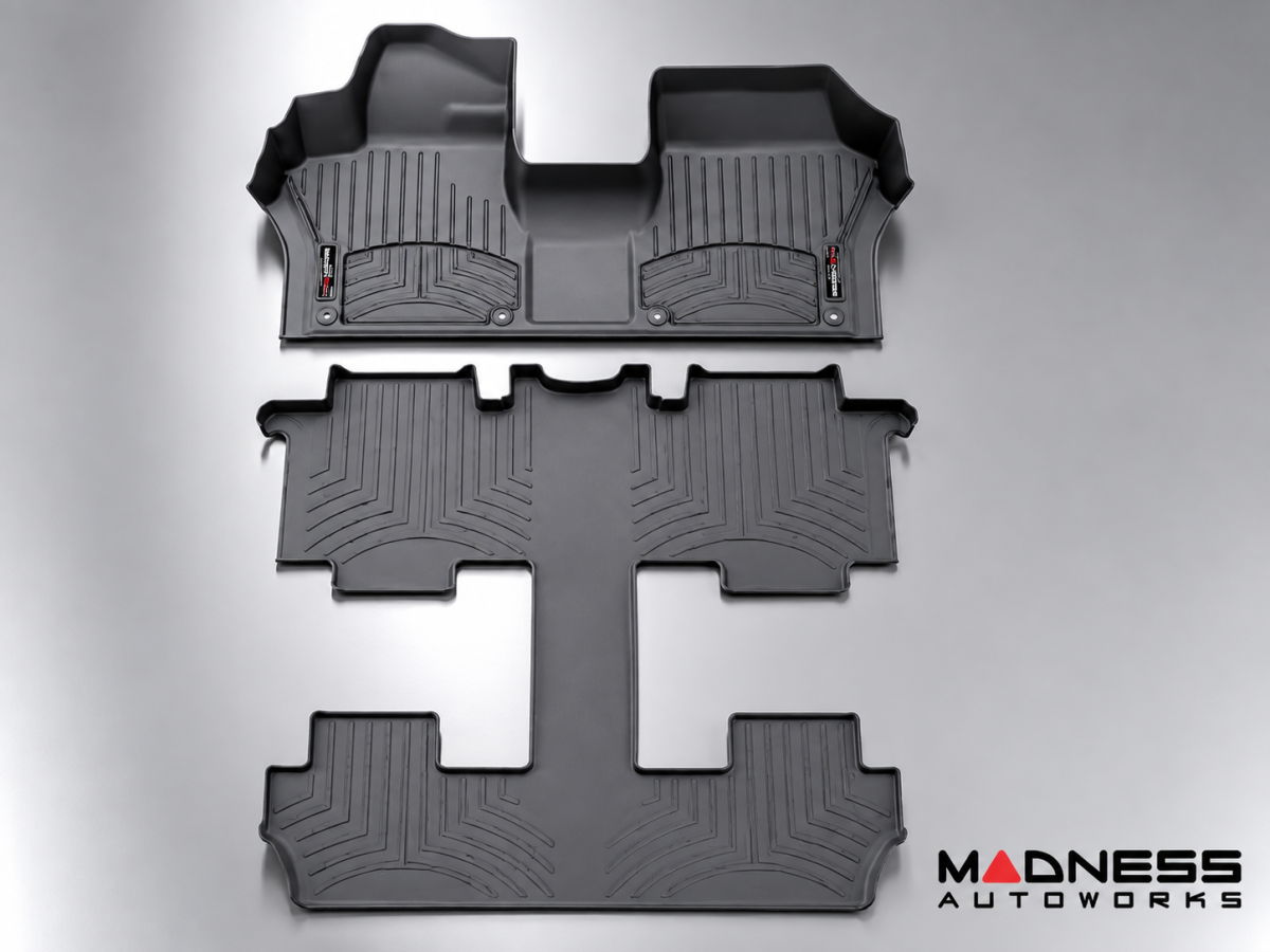 Volkswagen ID. Buzz Floor Liners - WeatherTech - Front & Rear + 3rd Row - w/ 2nd Row Bucket Seats - Black