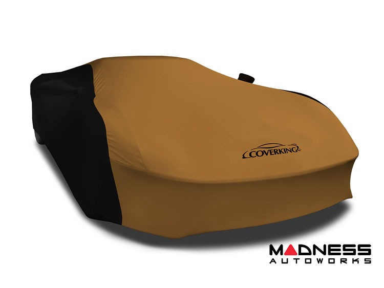 Volkswagen ID. Buzz Custom Fit Vehicle Cover - Satin Stretch - Herts Gold w/ Black Sides + Rear Passenger Charger Port Flap