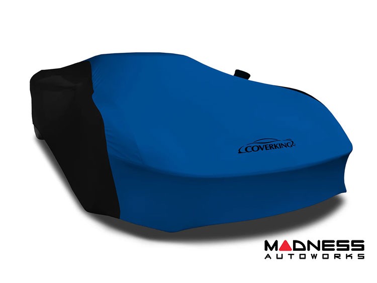 Volkswagen ID. Buzz Custom Fit Vehicle Cover - Satin Stretch - Grabber Blue w/ Black Sides + Rear Passenger Charger Port Flap