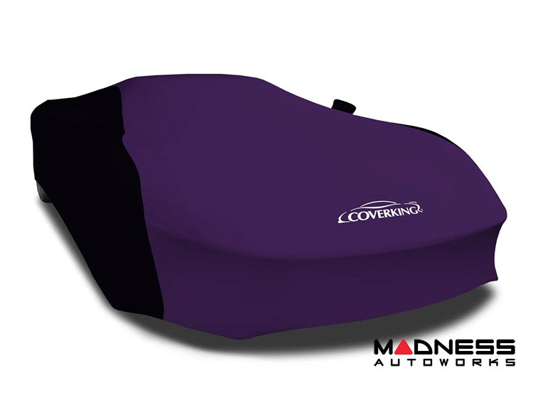 Volkswagen ID. Buzz Custom Fit Vehicle Cover - Satin Stretch - Plum Crazy Purple w/ Black Sides + Rear Passenger Charger Port Flap