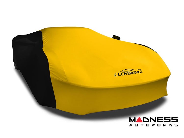 Volkswagen ID. Buzz Custom Fit Vehicle Cover - Satin Stretch - Velocity Yellow w/ Black Sides + Rear Passenger Charger Port Flap