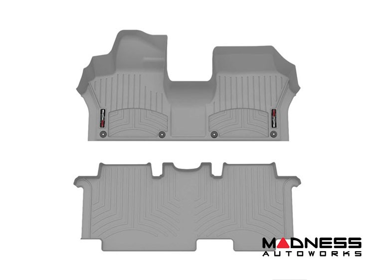 Volkswagen ID. Buzz Floor Liners - WeatherTech - Front & Rear - w/ 2nd Row Bench Seats - Grey 